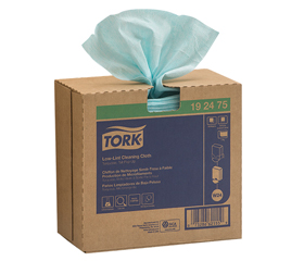 Image of Tork Low-Lint Cleaning Cloth, Pop-Up Box, 1-Ply, Turquoise