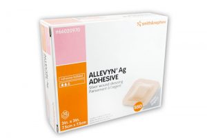 Image of Smith and Nephew ALLEVYN◊ Ag Adhesive Antimicrobial Foam Dressing