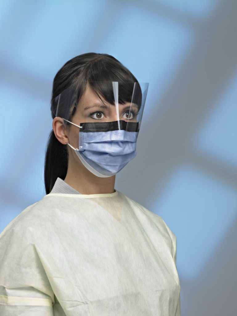 Image of priMED PRIMAGARD® 160 Procedure Ear-Loop Mask with Visor, Anti-Glare Film & Anti-Fog Foam