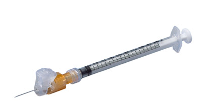 Image of Covidien Magellan™ 1 mL Syringe with Hypodermic Safety Needle, 25 G