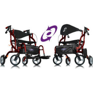 Image of AMG Medical Airgo® Fusion™ Hemi-Height Side-Folding Rollator & Transport Chair