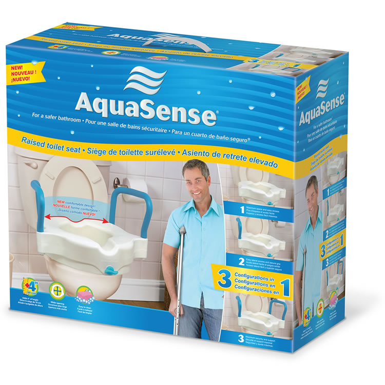 Image of AMG Medical AquaSense® 3-in-1 Raised Toilet Seat