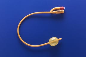 Image of Teleflex Medical Rusch® Gold Silicone Coated Latex 2-Way Foley Catheters with 30 cc Balloon