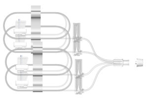 Image of EMED Technologies Corporation SCIg Safety Set, Quad-Furcated Needle with Four Site Dressings, 9 mm Needle Length